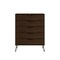 Manhattan Comfort Rockefeller 5-Drawer Tall Dresser with Metal Legs